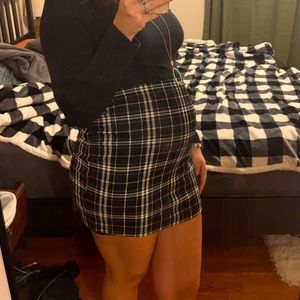 Plaid stretchy skirt